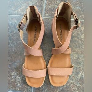 Lucky Brand Brown Strappy Wedges